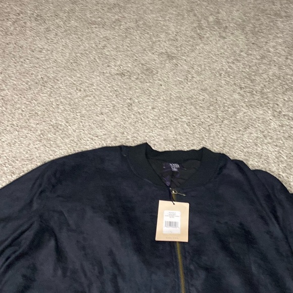NYDJ faux suede bomber jacket - Picture 3 of 7